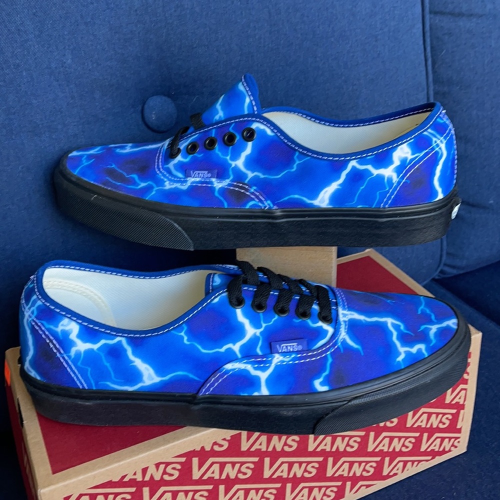 Vans Men’s Authentic Lightning Black/Blue Sneakers - Picture 2 of 16